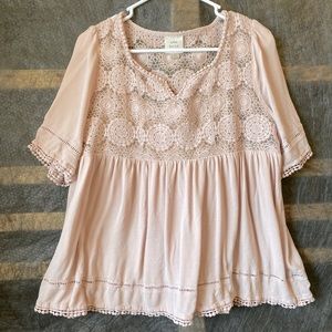 Womens XL Knox Rose Lace Top in Blush